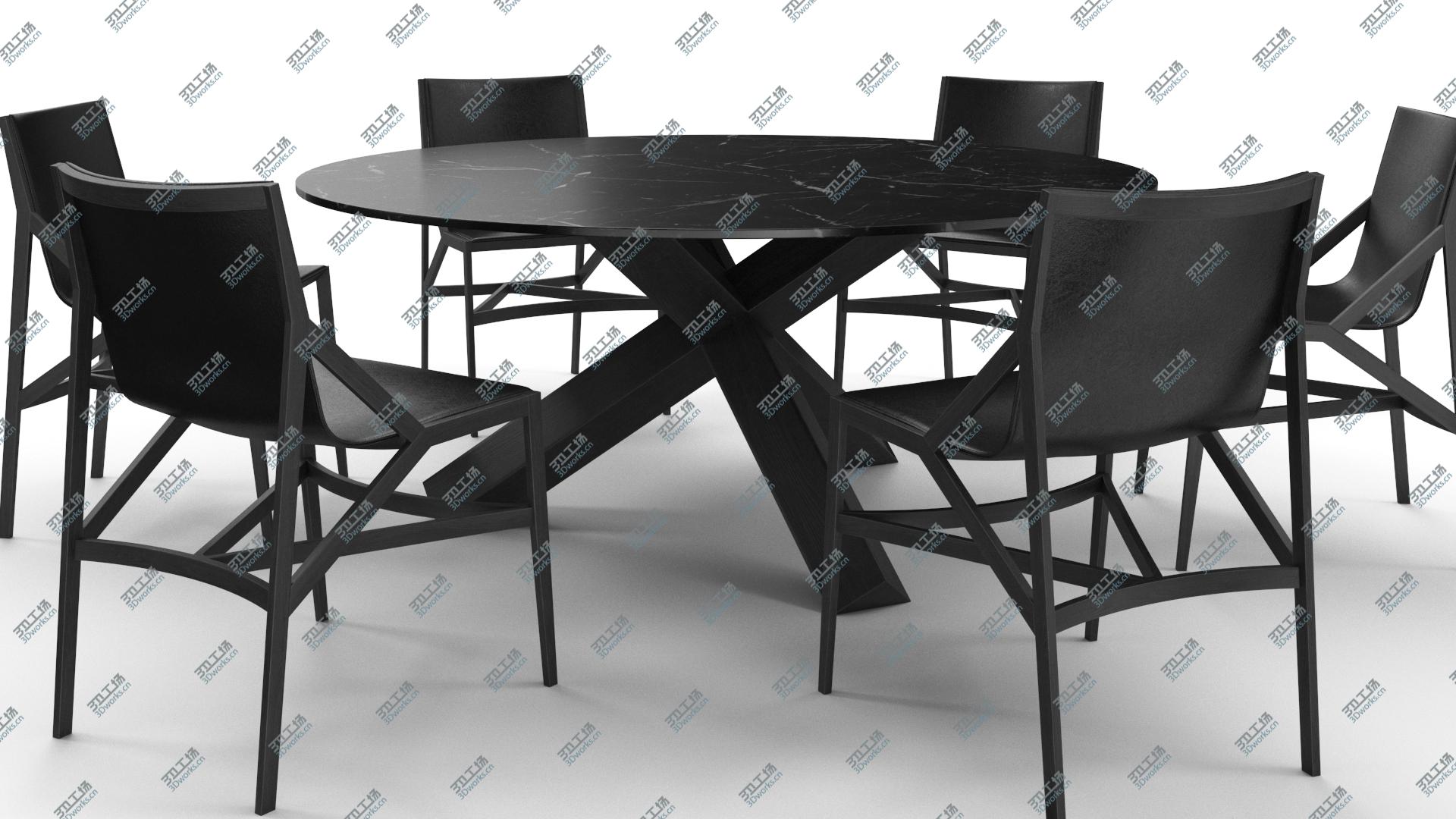 images/goods_img/2021040233/3D Cassina Dining Table Chair Set Black Marble model/4.jpg